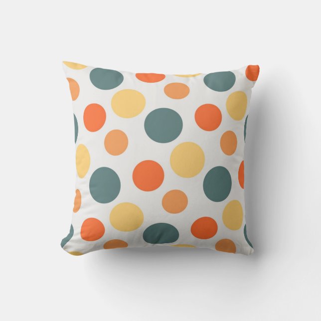 Polka dot pattern throw pillow (Front)