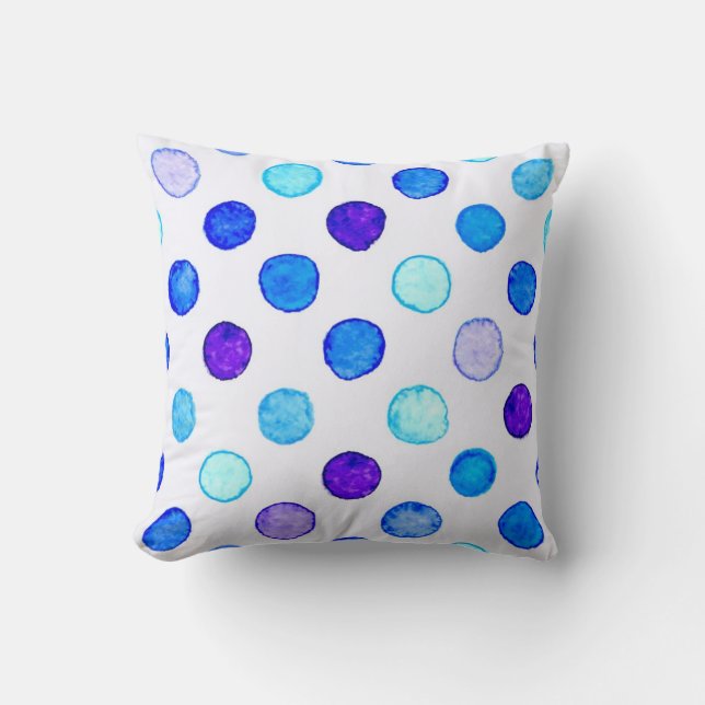 Polka dot pattern throw pillow (Front)