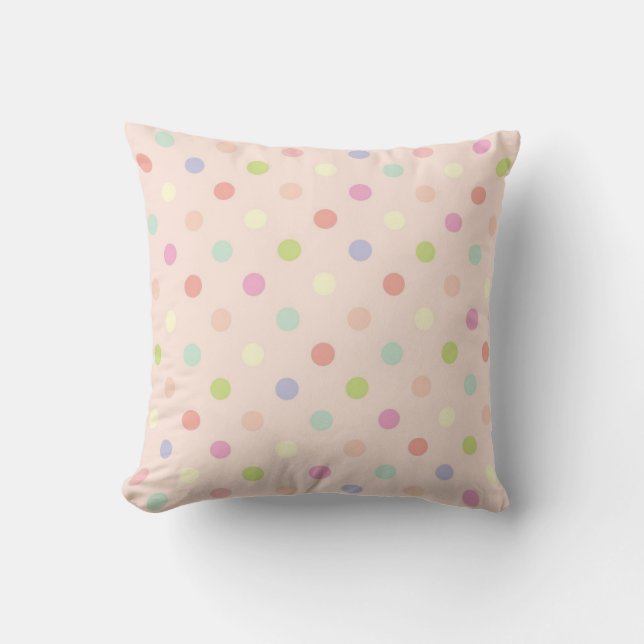 Polka dot pattern throw pillow (Front)