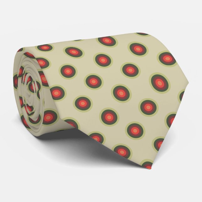 Polka Dot Pattern - Tomato Colours Tie (Rolled)