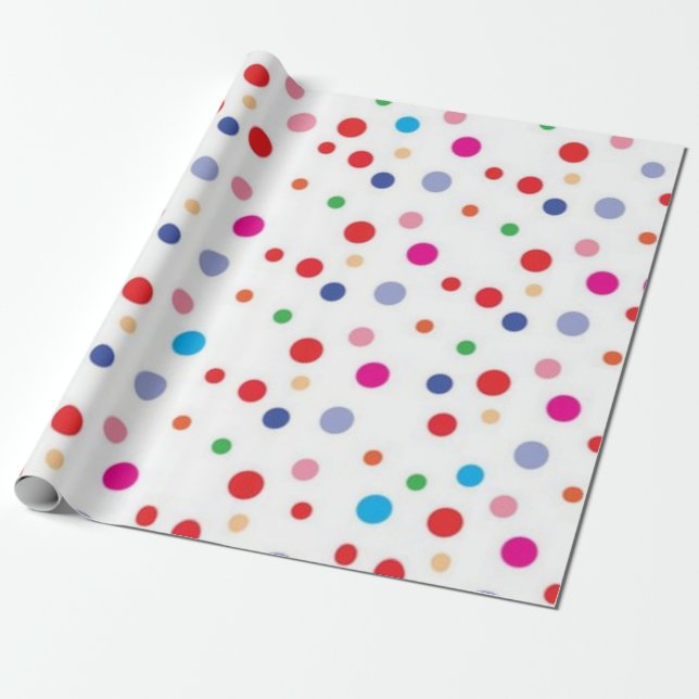 Polka dot pattern wrapping paper (Unrolled)