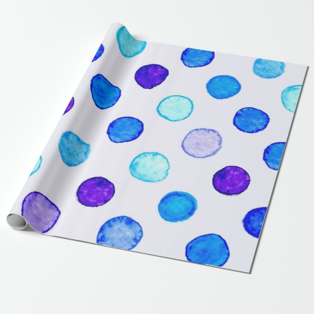 Polka dot pattern wrapping paper (Unrolled)