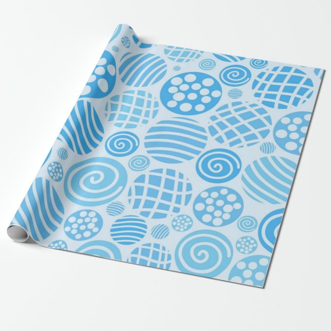 Polka dot pattern wrapping paper (Unrolled)