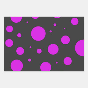 Polka dot pattern wrapping paper sheet