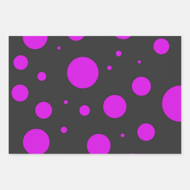 Polka dot pattern wrapping paper sheet (Front)