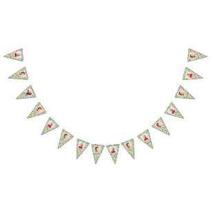 Polka Dot Patterned Bunting with Photos Bunting Flags
