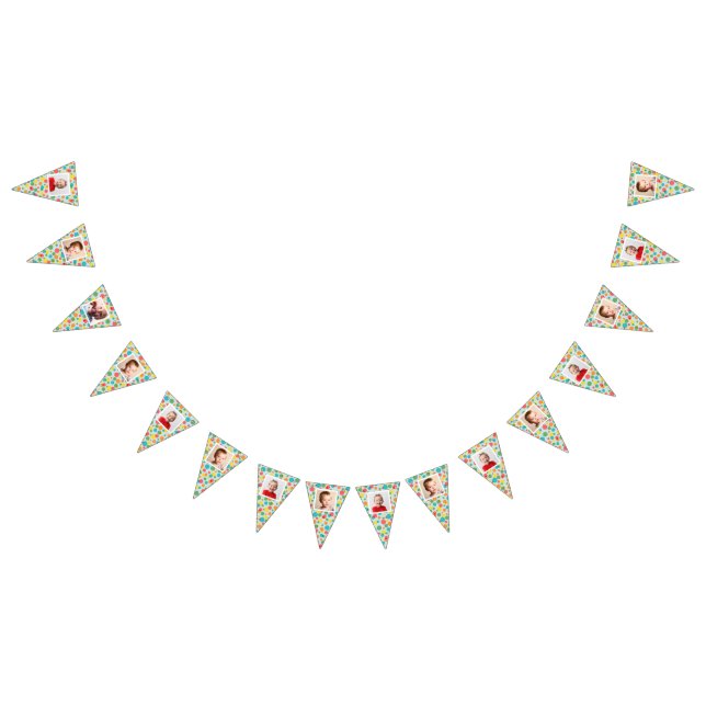 Polka Dot Patterned Bunting with Photos Bunting Flags (All)