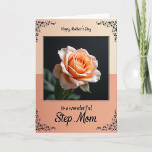 Polka Dot Peach Rose Art Card