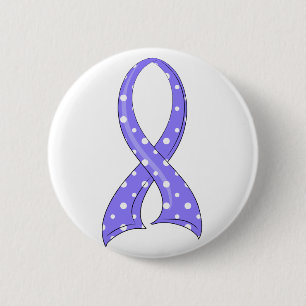 Polka Dot Periwinkle Ribbon Esophageal Cancer 2 Inch Round Button