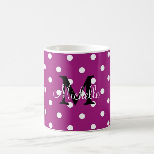 Polka Dot Personalized Coffee Mug (Center)