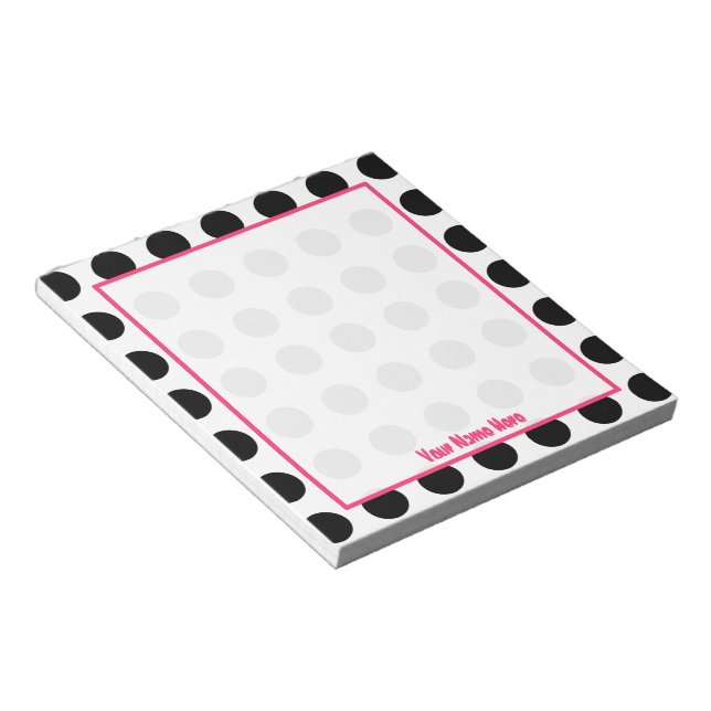 Polka Dot Personalized Notepad (Angled)