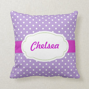 Polka Dot Personalized Throw Pillow