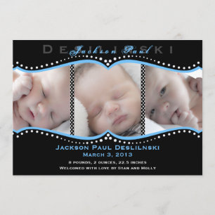Polka Dot Photo Birth Announcement