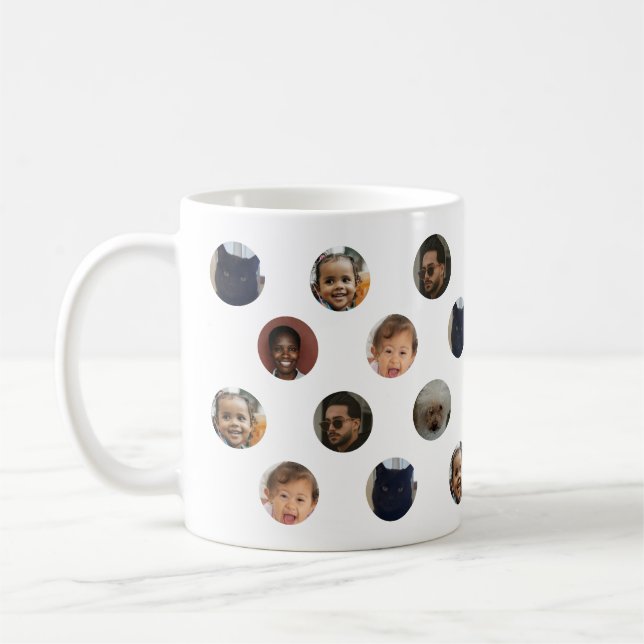Polka Dot Photo Collage Coffee Mug (Left)