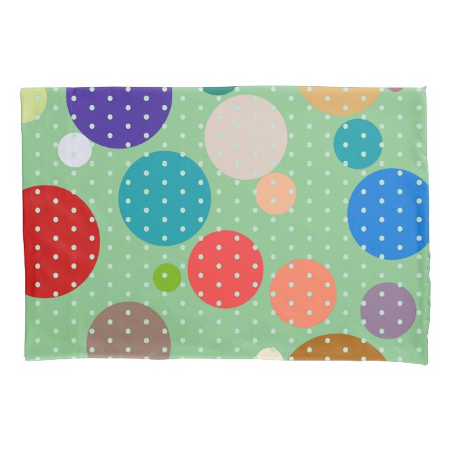 Polka Dot Pillow Case Big and Little Dots (Front)
