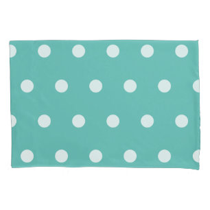 Polka Dot Pillowcase (Aqua & White)