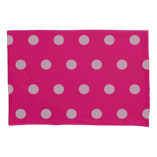 Polka Dot Pillowcase (Hot Pink & Grey)