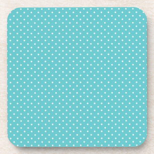 Polka dot pin dots girly chic blue pattern coaster