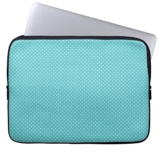 Polka dot pin dots girly chic blue pattern laptop sleeve