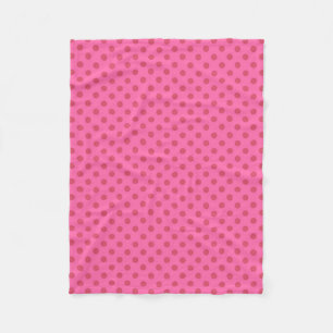 Polka dot pink, retro fleece blanket