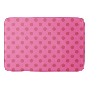 Polka dot pink, retro, pink  bath mat