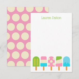 Polka Dot Popsicles Flat Note Cards
