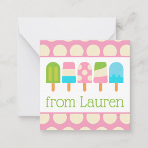 Polka Dot Popsicles Gift Enclosure Cards
