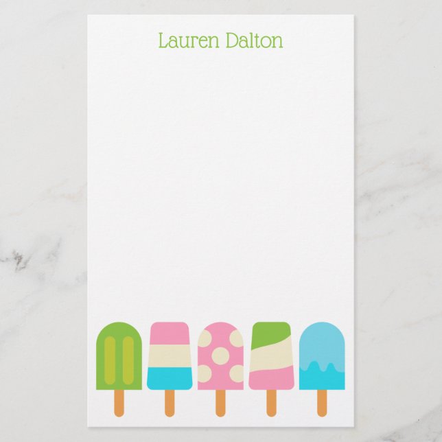 Polka Dot Popsicles Papeterie personnalisée (Devant)
