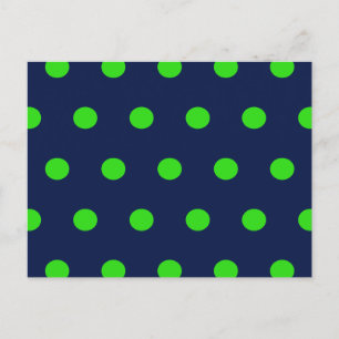 Polka Dot Postcard (Navy Blue & Lime Green)