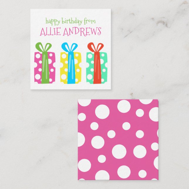 Polka Dot Présente Cartes Cadeaux Anniversaires (Devant / Derrière)