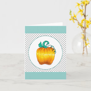 Polka Dot Pumpkin greeting card