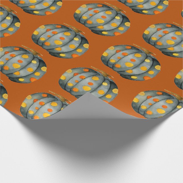 Polka Dot Pumpkin Pattern Wrapping Paper (Corner)