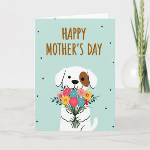 Polka Dot Pup Bouquet Card