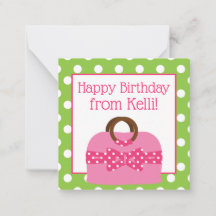 Polka Dot Purse Personalized Gift Enclosure Cards