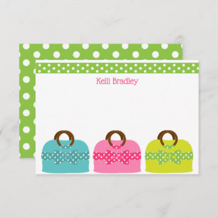 Polka Dot Purses Personalized Note Cards