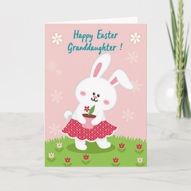 Polka Dot Rabbit Spring Card (Front)