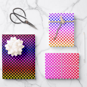 Polka Dot Rainbow Wrapping Paper Sheets