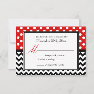 Polka Dot Red & Chevron Cartes de réponse