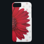 Polka Dot Red Daisy Custom Name iPhone 8/7 Case<br><div class="desc">This case is designed with a pale pastel polka dot background,  and a red daisy on one side. You can personalize this case by inserting your name on one of the flower petals! This case is sure to get you many compliments and is one of a kind!</div>