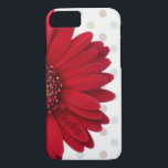 Polka Dot Red Daisy Custom Name iPhone 8/7 Case<br><div class="desc">This case is designed with a pale pastel polka dot background,  and a red daisy on one side. You can personalize this case by inserting your name on one of the flower petals! This case is sure to get you many compliments and is one of a kind!</div>