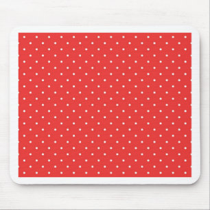 Polka dot red white background custom template mouse pad