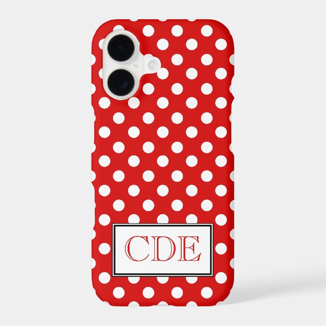 Polka Dot Red & White iPhone 7 Case (Back)