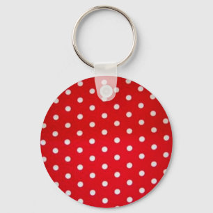 polka-dot-red-white keychain