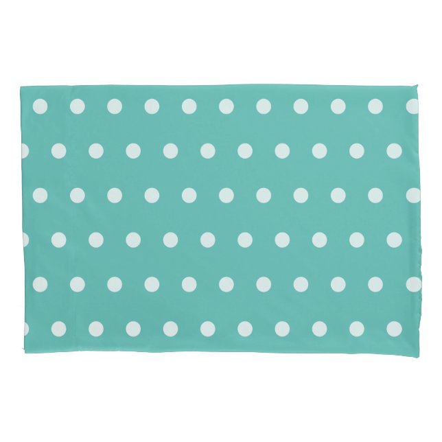 Polka Dot Reversible Pillowcase (Aqua & White) (Front)