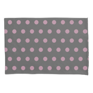 Polka Dot Reversible Pillowcase (Dark Grey)
