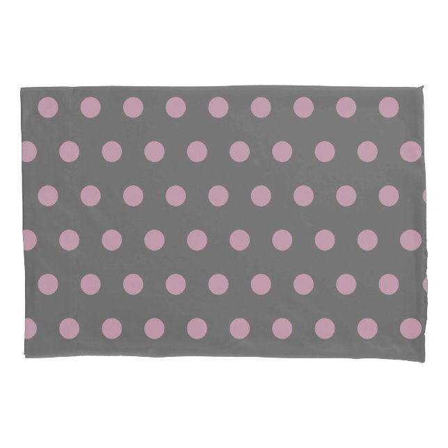 Polka Dot Reversible Pillowcase (Dark Grey) (Front)