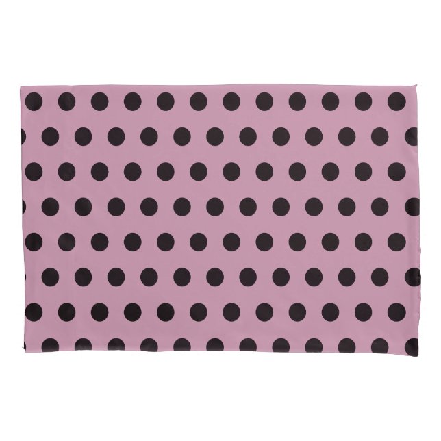 Polka Dot Reversible Pillowcase (Pink & Black) (Front)