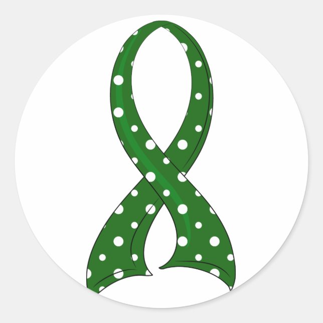 Polka Dot Ribbon Liver Disease Classic Round Sticker (Front)