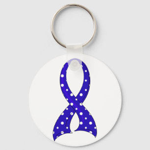 Polka Dot Ribbon Rheumatoid Arthritis Keychain