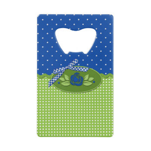 Polka dot Roses,Blue-Credit Card Bottle Opener Credit Card Bottle Opener